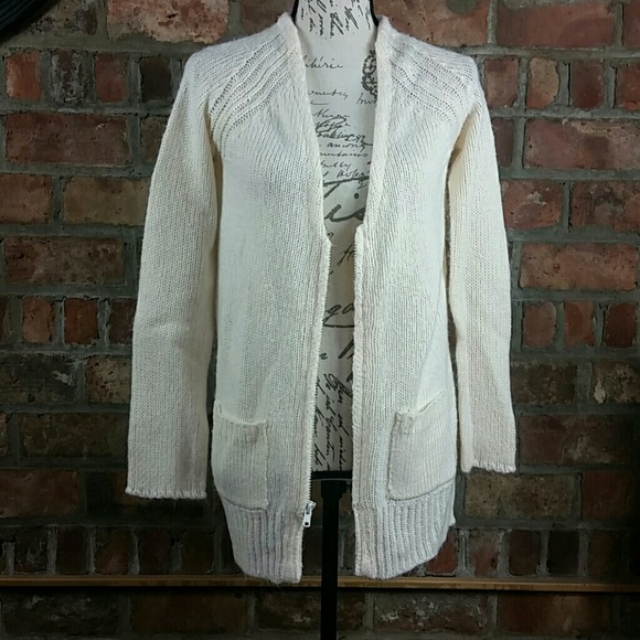 Poof! Sweaters - $5 bundled! Cream colored zip front sweater